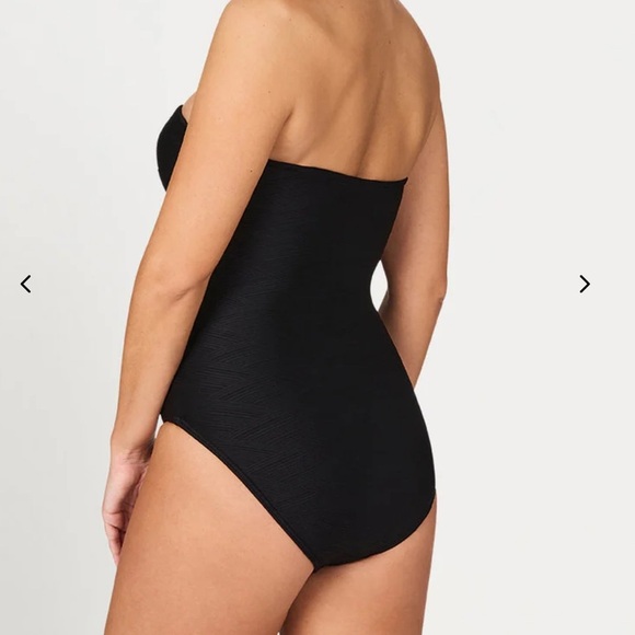 NIPTUCK SWIM Black Gamma Texture Luka Bandeau One Piece Size 6 - Picture 7 of 14